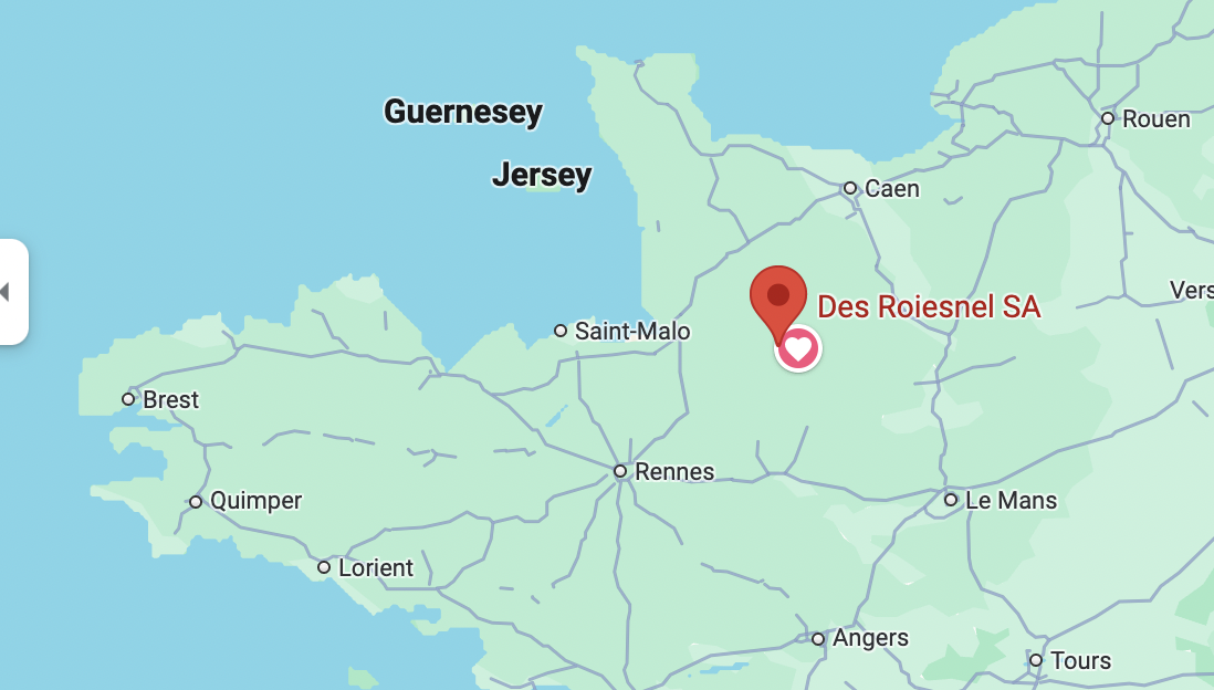 Carte montrant la zone géographique desservie par la Scierie Roiesnel